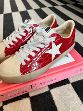 Load image into Gallery viewer, Paula Faux Croc Sneakers -Red