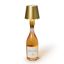Load image into Gallery viewer, LED Gold Cordless Bottle Lmapshade