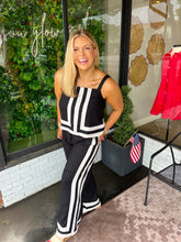 Load image into Gallery viewer, Ramsey Color Block Stripe Pant Set- Black/White