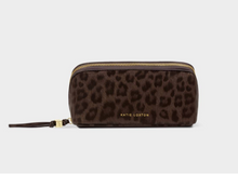 Load image into Gallery viewer, Fold Out Mirror Makeup Bag- Chocolate Leopard