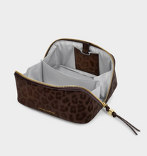 Load image into Gallery viewer, Fold Out Mirror Makeup Bag- Chocolate Leopard