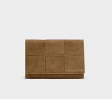 Load image into Gallery viewer, Taya Woven Suede Wallet- Caramel