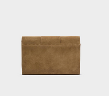 Load image into Gallery viewer, Taya Woven Suede Wallet- Caramel