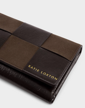 Load image into Gallery viewer, Taya Woven Suede Wallet- Chocolate
