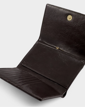 Load image into Gallery viewer, Taya Woven Suede Wallet- Chocolate