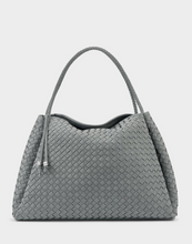 Load image into Gallery viewer, Nova Woven Suede Large Shoulder Bag - Fossil Grey