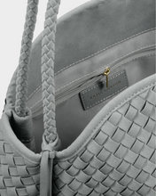 Load image into Gallery viewer, Nova Woven Suede Large Shoulder Bag - Fossil Grey