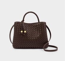 Load image into Gallery viewer, Nova Woven Top Handle Bag- Chocolate