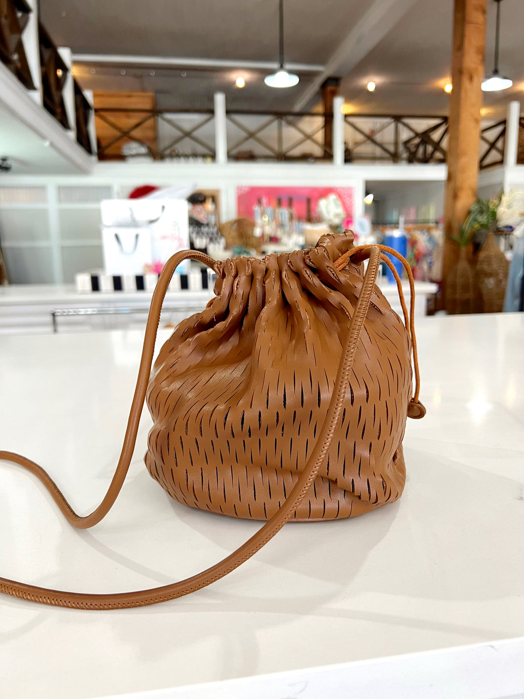 Sophie Slit Crossbody Bucket Bag