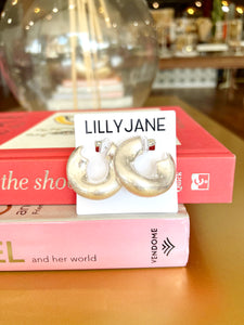 Silver Chunky Curved Hoops