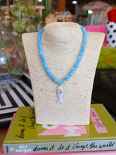 Load image into Gallery viewer, Rondelle Beaded Fish Pendant Necklace -Blue
