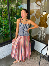 Load image into Gallery viewer, Isabella Stripe Midi Skirt - Brown Multi
