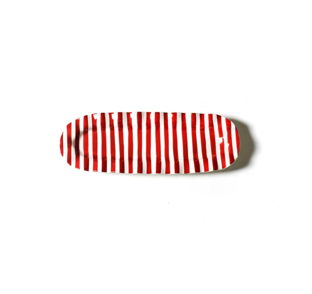 Red Stripe Ruffle Edge Skinny Tray