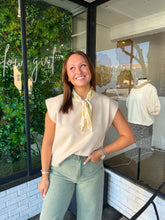 Load image into Gallery viewer, Raleigh Sleeveless Knit Sweater Top- Cream
