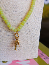 Load image into Gallery viewer, Rondelle Beaded Fish Charm Pendant Necklace - Yellow
