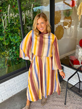 Load image into Gallery viewer, Cammie Watercolor Stripe Maxi Dress

