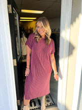Load image into Gallery viewer, Blakely Ribbed Midi Dress- Wine

