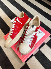 Load image into Gallery viewer, Paula Faux Croc Sneakers -Red
