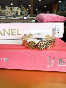 Gold Dainty Textured Circle Cuff