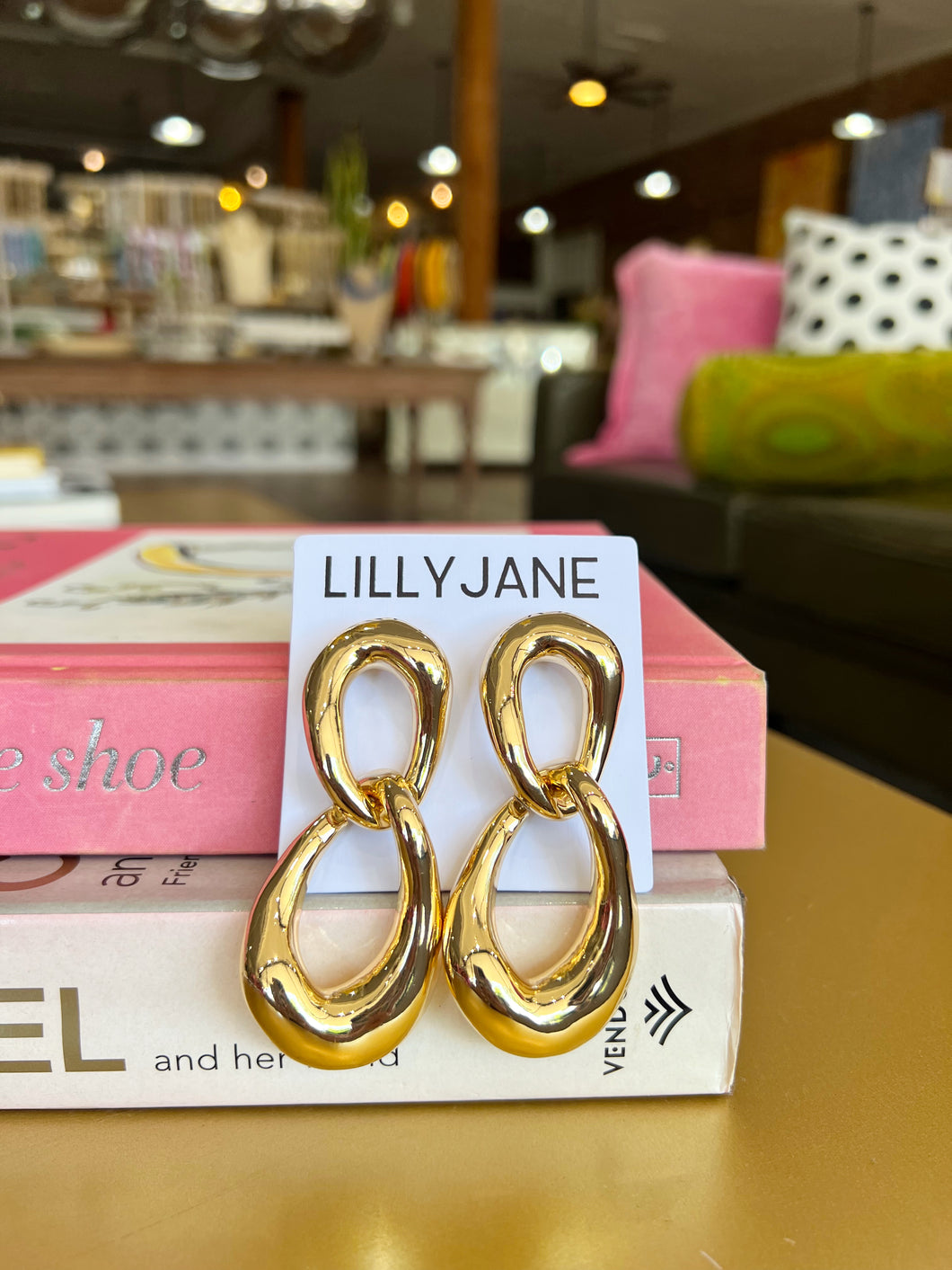 Gold Chunky Oval Link Earrings
