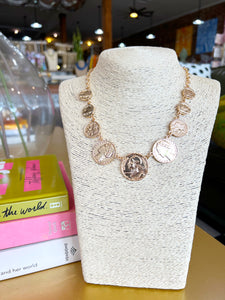 Chunky Gold Multi Coin Necklace