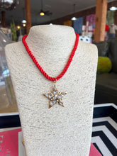 Load image into Gallery viewer, Star Rhinestone Pendant Necklace - Red
