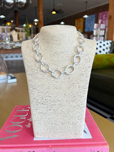 Silver Chunky Oval Link Necklace