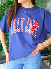 Load image into Gallery viewer, Lilly Jane Polka Dot Varsity Graphic -Navy
