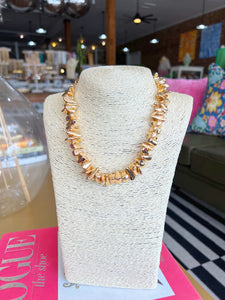 Gold Nugget Chip Chunky Necklace