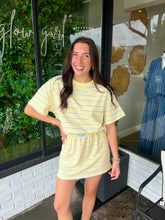 Load image into Gallery viewer, Eliza Stripe Skort Set- Yellow/Blue
