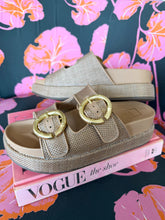 Load image into Gallery viewer, Lori Woven Buckle Sandals - Brown Woven
