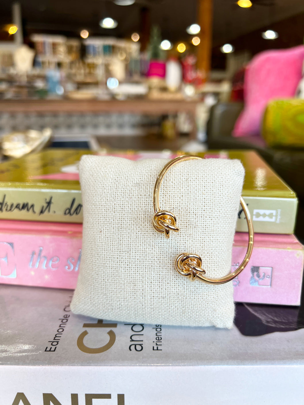 Gold Knot Accent Cuff Bracelet