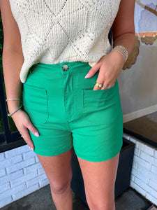 Austin High Waisted Shorts- Kelly Green