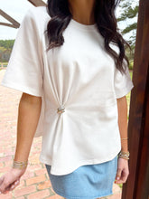 Load image into Gallery viewer, Laura Side Embellished Top- White
