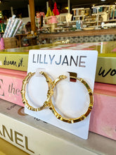 Load image into Gallery viewer, Gold Pave Circle Studded Hoop Earrings
