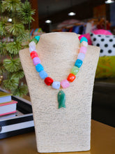 Load image into Gallery viewer, Chunky Fish Pendant Rondelle Beaded Necklace - Multi Color
