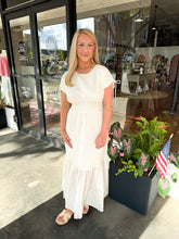 Load image into Gallery viewer, Daisy Textured Sleeveless Midi Dress-Ivory
