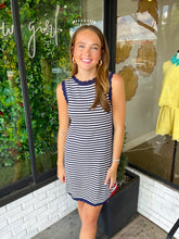 Load image into Gallery viewer, Tollie Stripe Knit Midi Dress - Navy
