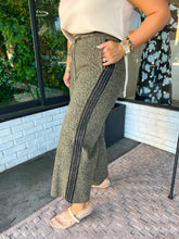 Load image into Gallery viewer, Iris Leopard Stripe Denim Pants -Olive
