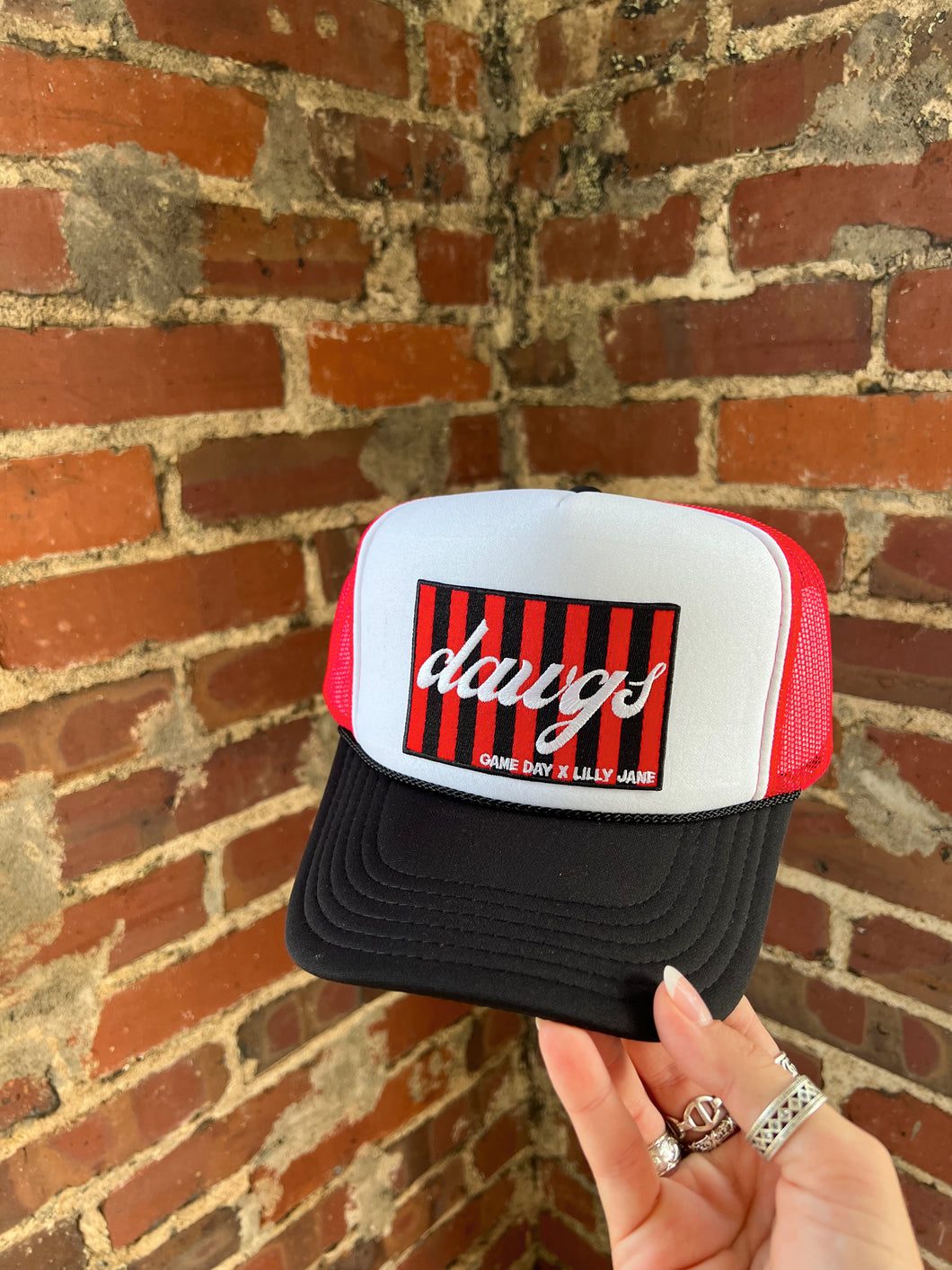 Dawgs Game Day x Lilly Jane Trucker Hat - Red/Black
