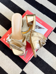 Frances Ruffle Heels-Gold