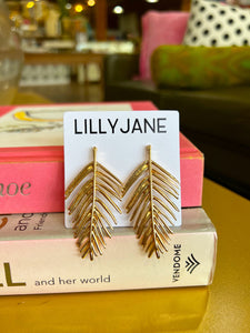 Gold Leaf Drop Earrings