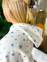 Load image into Gallery viewer, Kathleen Floral Printed Hoodie - Cream/Blue
