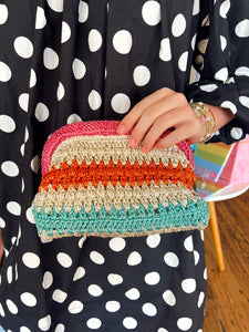 Luna Shimmer Crochet Clutch - Multi Color