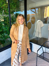 Load image into Gallery viewer, Iris Suede Long Sleeve Duster- Camel

