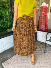Load image into Gallery viewer, Misty Tiger Print Flared Maxi Skirt- Brown/Black
