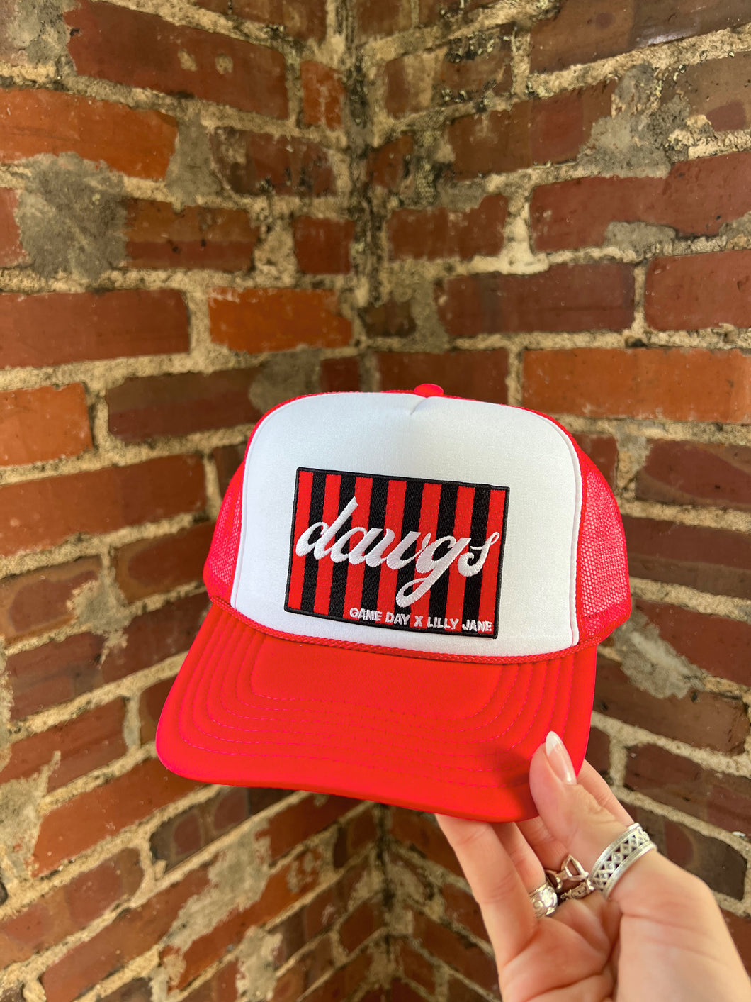 Dawgs Game Day x Lilly Jane Trucker Hat - Red/White