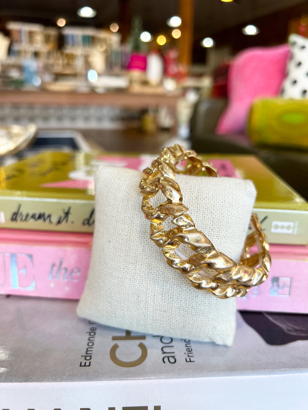 Gold Chunky Chain Stretch Bracelet