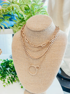 Gold Chunky Layered Circle Necklace