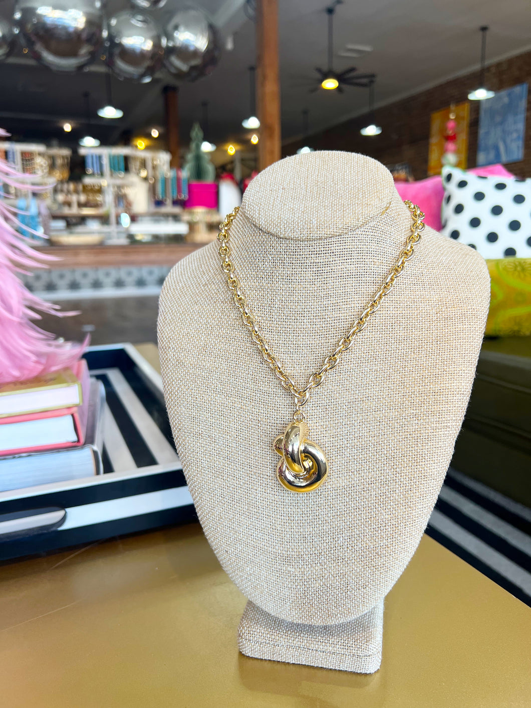 Gold Chunky Knot Necklace